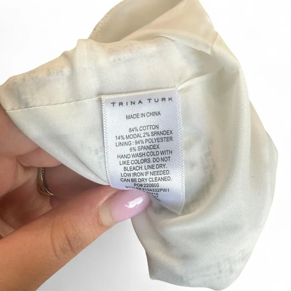 Trina Turk Kindle Dress (Retail $348) Cotton Blend Size 6 - Picture 7 of 8